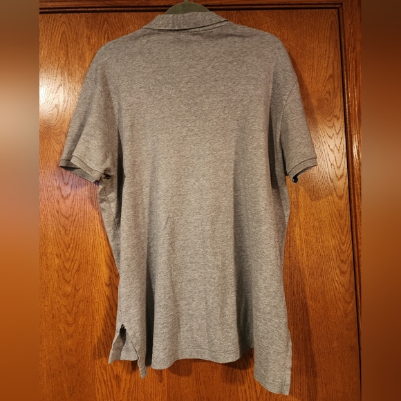 Ralph Lauren men’s XL gray short sleeve polo shirt 100% cotton Black Logo - Picture 3 of 5
